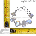 Rainbow Moonstone Gemstone 925 Bracelet en argent sterling Jewelry